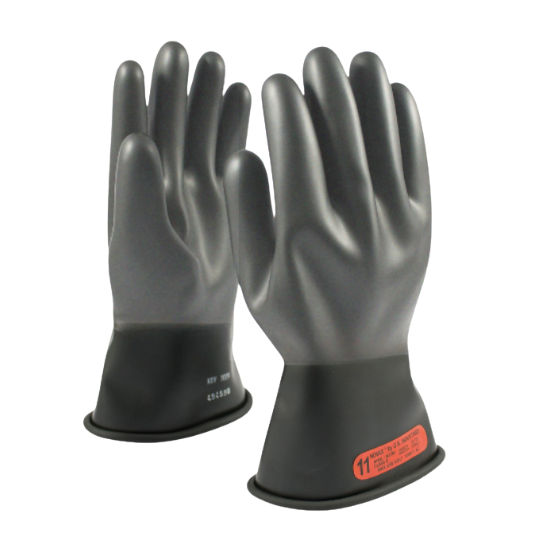 (NEW) Novax Class 0 - 1000V/280mm Black Matte Insulating Gloves 