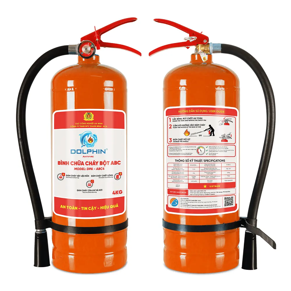 Bình chữa cháy Bột ABC 4kg Dolphin 