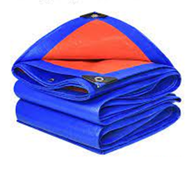 Blue orange plastic tarpaulin 6x5m