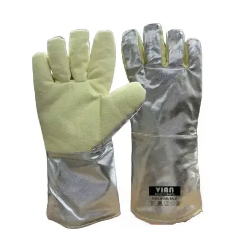 VIAN 500°C Heat Resistant Gloves (Silver - 36cm)