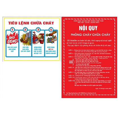 Bảng Nội Quy + Tiêu Lệnh (bộ)