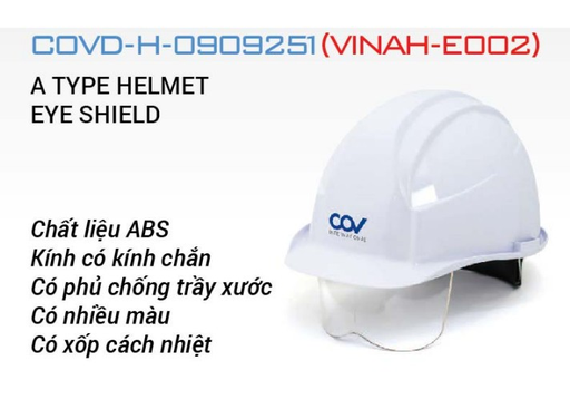 Nón COV VINAH-E002 có kính che, lồng vặn, có quai