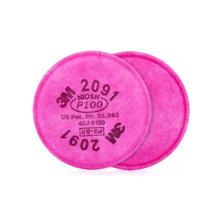 Dust filter 2091 used with half mask 3M-6100
