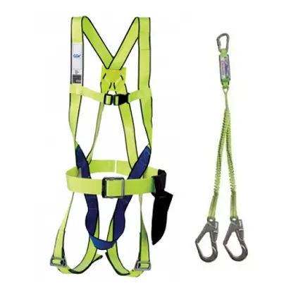 Full body harness kit COV  B2+2A/L/R + Hanging rope with 2 aluminum hooks, shock absorber